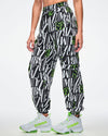 Dale-Z Parachute Cargo Pants - Black/White