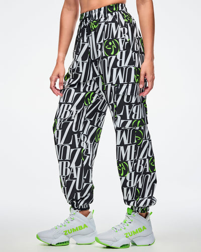 Dale-Z Parachute Cargo Pants - Black/White