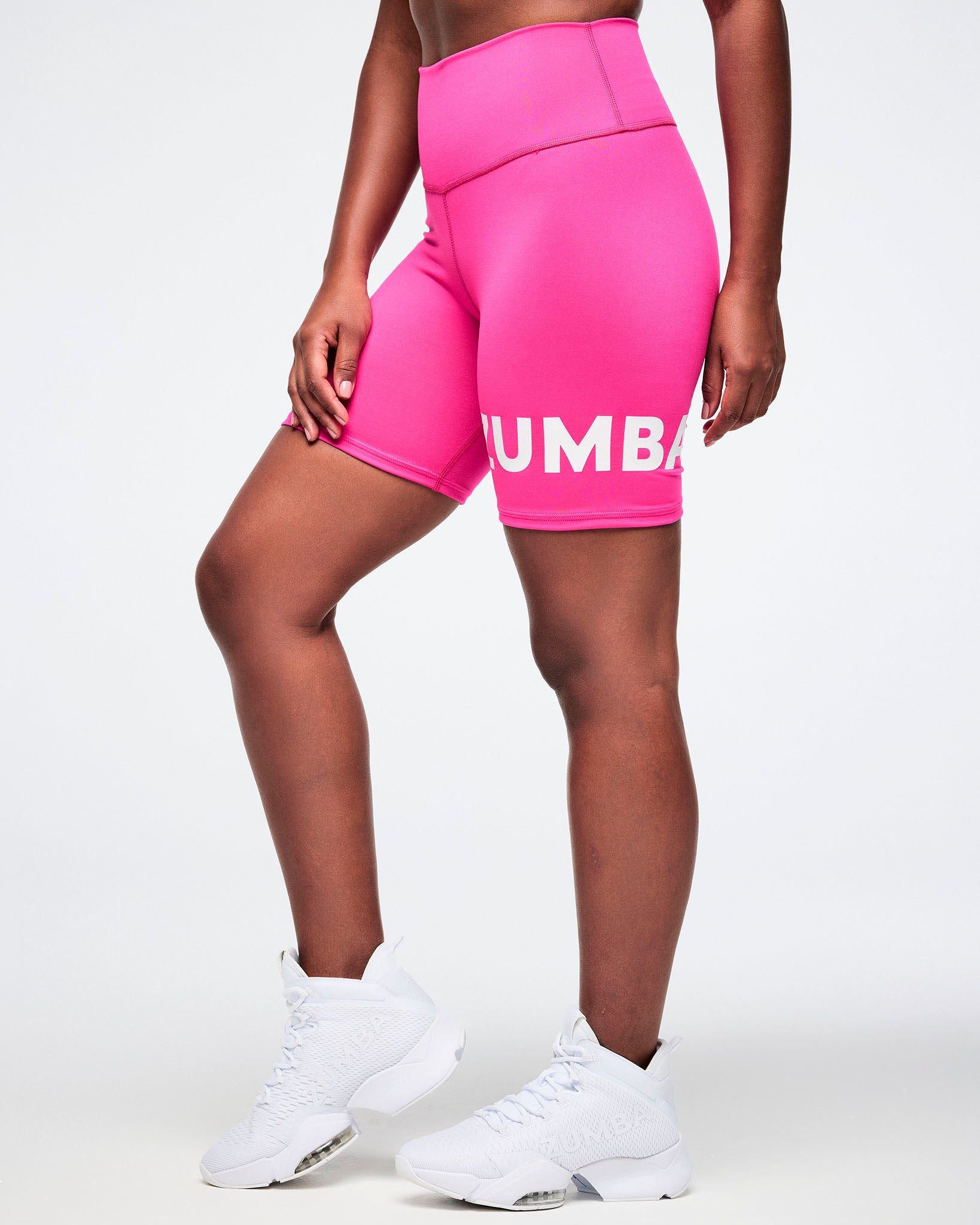 Color Spree High Waisted Biker Shorts - Pink – Zumba Wear | STRONG iD