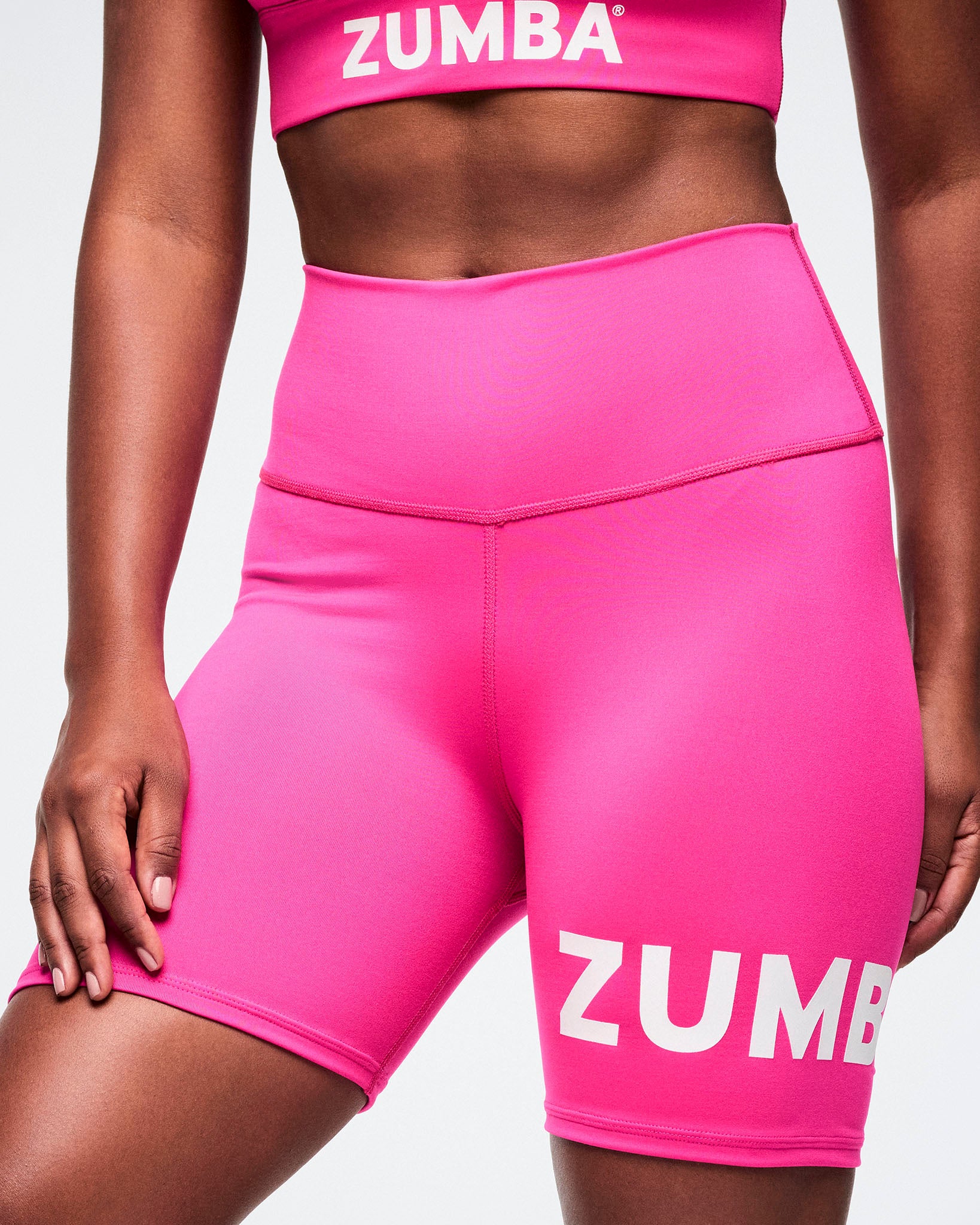 Color Spree High Waisted Biker Shorts - Pink – Zumba Wear | STRONG iD