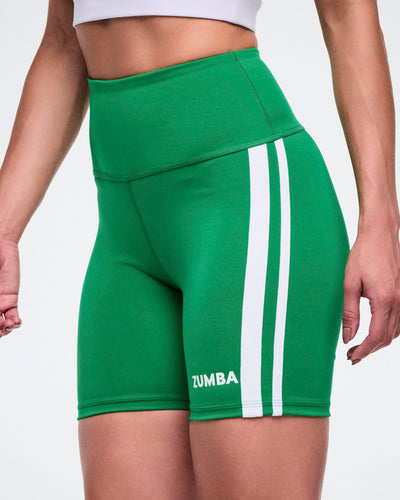 Color Spree High Waisted Biker Shorts - Green