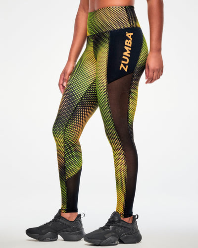 Electric Feel High Waisted Ankle Leggings With Inserts