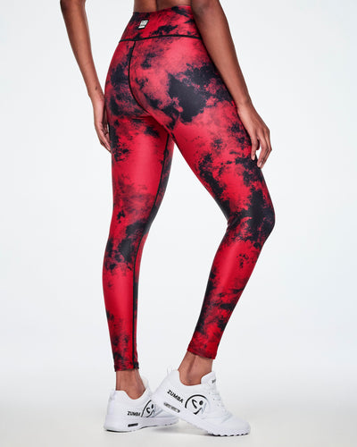 Rock 'n' Roll High Waisted Ankle Leggings - Red/Black