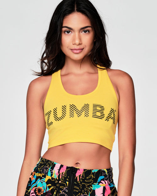 ZUMBA Double Layer Tank w Built-in-Bra Top + Mashed Up Capri Leggings 2  Pieces