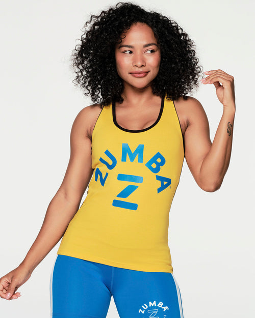 Zumba Move Loose Tank - Periwinkle / Cherry Red Z1T000287