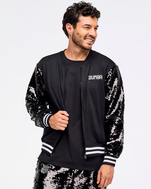 Zumba Libre Bomber Jacket With Sequin Sleeves