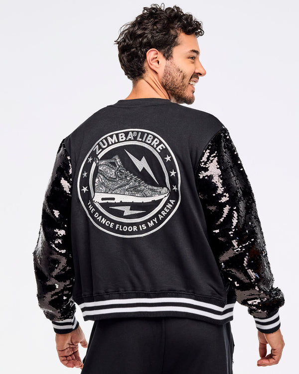 Zumba Libre Bomber Jacket With Sequin Sleeves