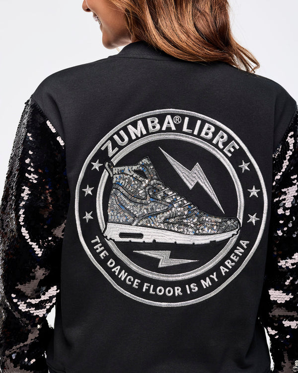 Zumba Libre Bomber Jacket With Sequin Sleeves