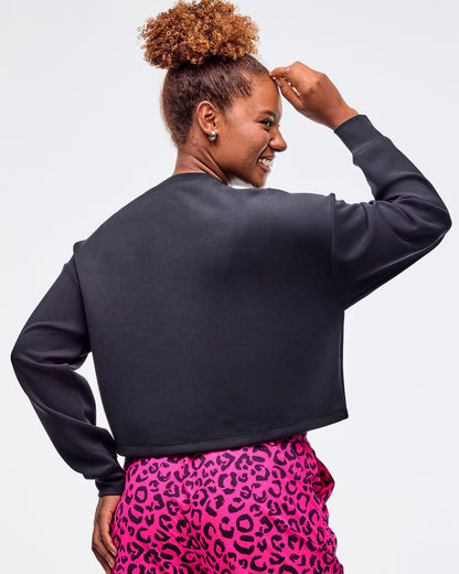 Sizzlin' Modal Long Sleeve Oversized Crop Top