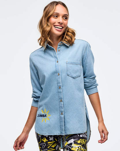 Sizzlin' Long Sleeve High Low Button Down