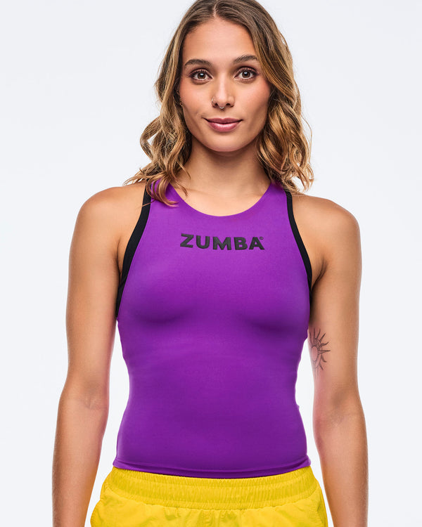 Apres Zumba High Neck Colorblock Tank