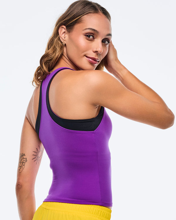 Apres Zumba High Neck Colorblock Tank