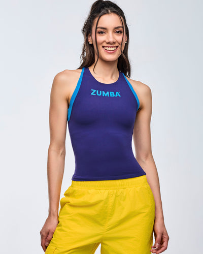 Apres Zumba High Neck Colorblock Tank