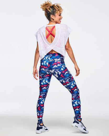 Apres Zumba Cap Sleeve Open Back Slouchy Top