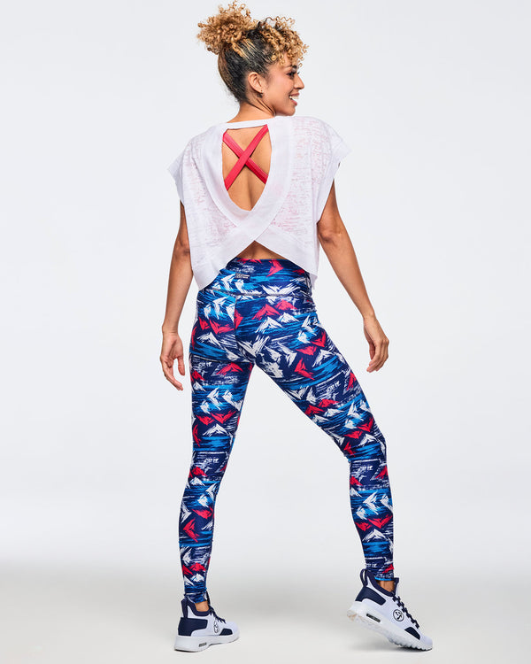 Apres Zumba Cap Sleeve Open Back Slouchy Top