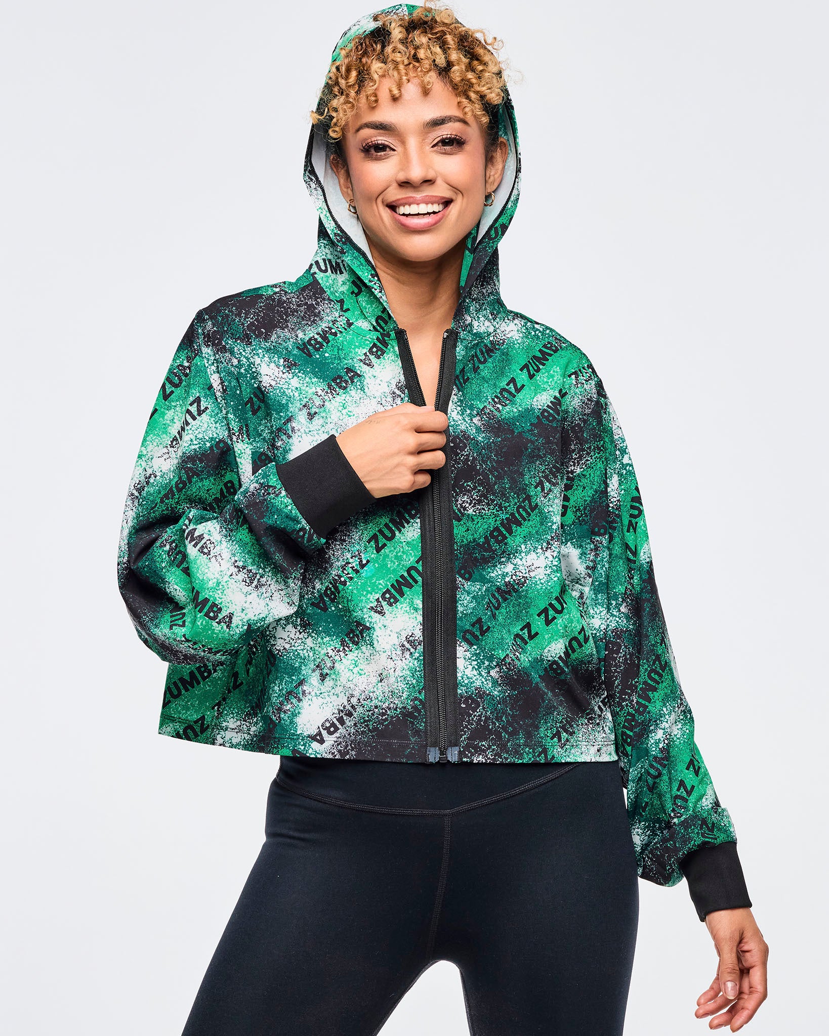Apres Zumba Crop Woven Zip-Up Hoodie – Zumba Wear | STRONG iD