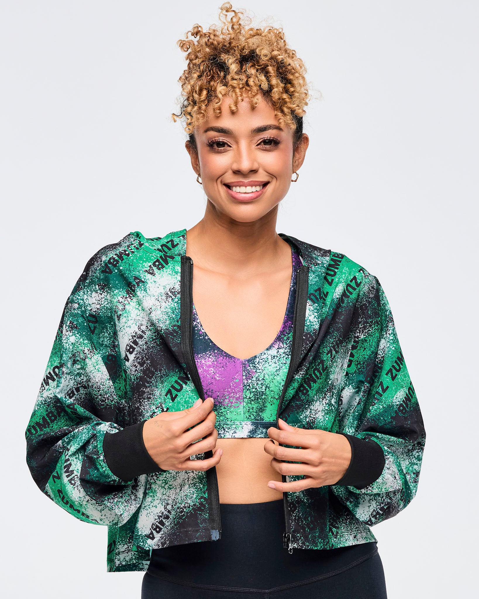 Apres Zumba Crop Woven Zip-Up Hoodie – Zumba Wear | STRONG iD