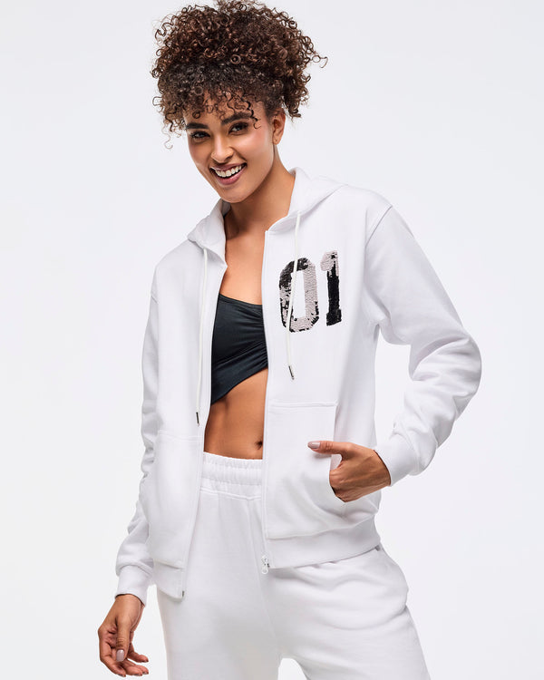 Zumba Sparkle Oversized Zip-Up Hoodie
