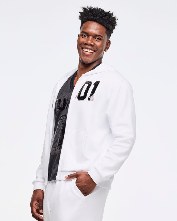 Zumba Sparkle Oversized Zip-Up Hoodie