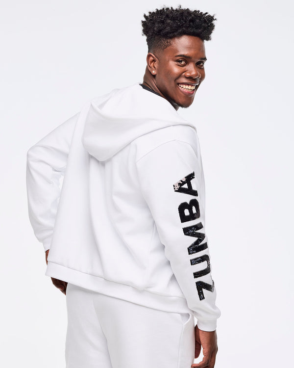 Zumba Sparkle Oversized Zip-Up Hoodie