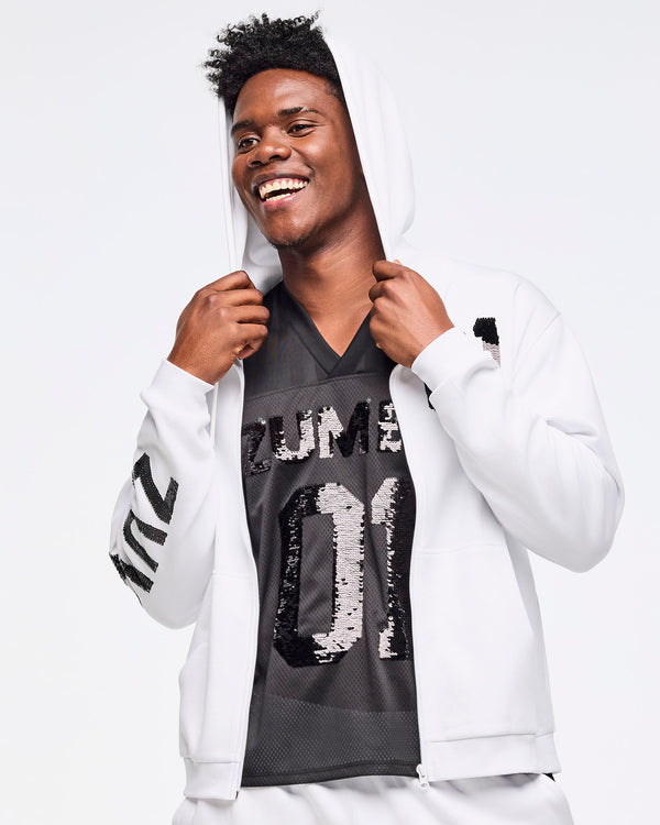 Zumba Sparkle Oversized Zip-Up Hoodie