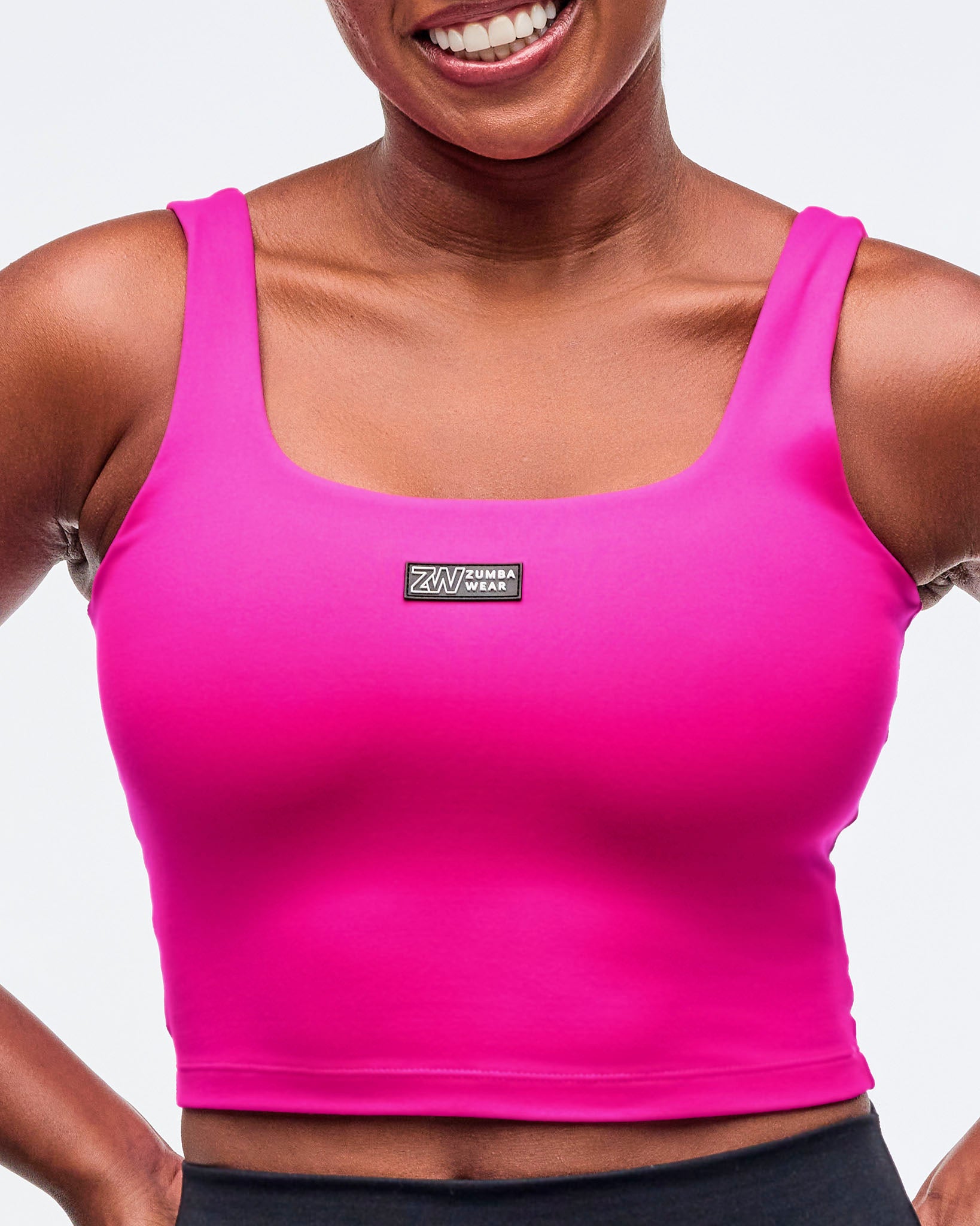 Sizzlin' Square Neck Crop Tank With Shelf Bra – Zumba Wear