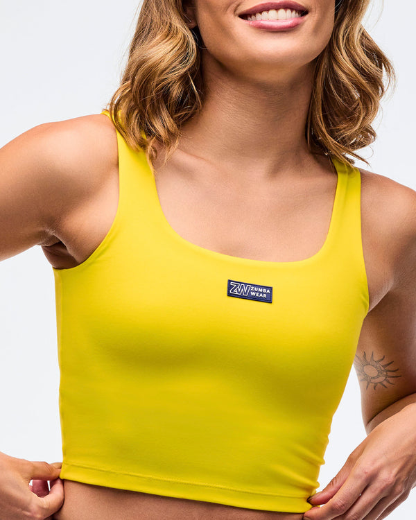 Sizzlin' Square Neck Crop Tank With Shelf Bra