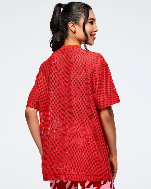 Zumba Amour Boxy Mesh Top