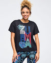 Latin Movement High Low Crew Neck Top