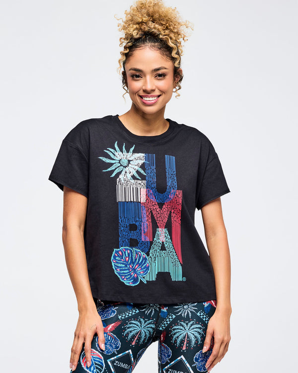 Latin Movement High Low Crew Neck Top