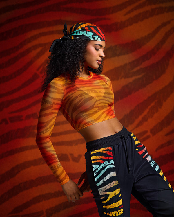 Wildbeat Long Sleeve Mesh Crop Top