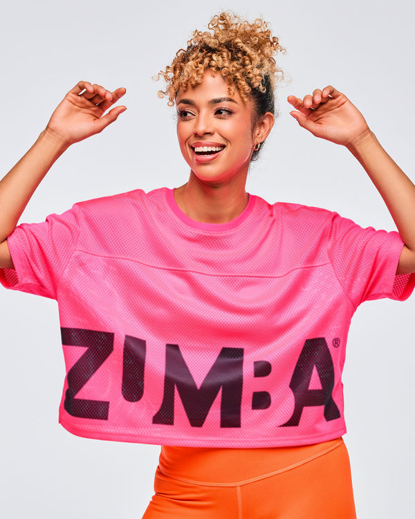 Neon Mesh Boxy Crop Top