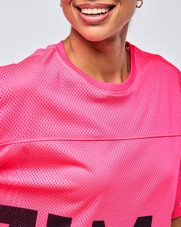 Neon Mesh Boxy Crop Top