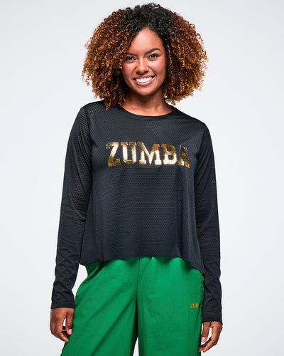 Worldwide Long Sleeve Loose Mesh Top