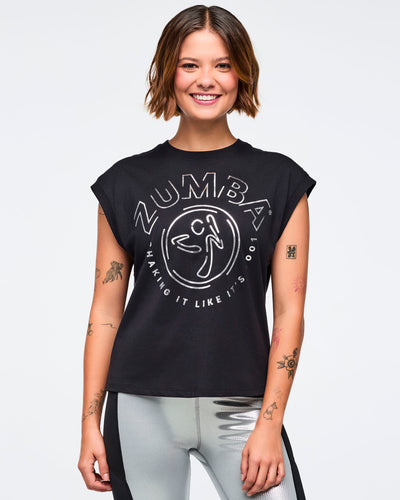 Zumba 25 Extended Shoulder Loose Tank