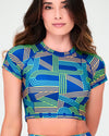 Disco Soul Cap Sleeve Crop Top