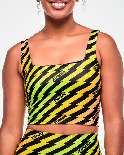 Electric Feel Z-Lift Crop Tank With Shelf Bra