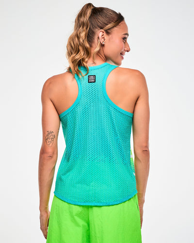 Electric Feel Basketball Tank With Curved Hem