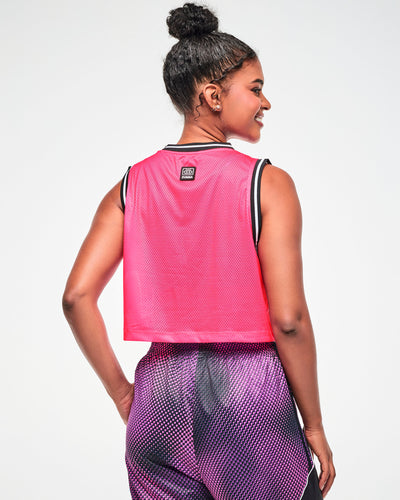 Electric Feel Loose Mesh Crop Tank