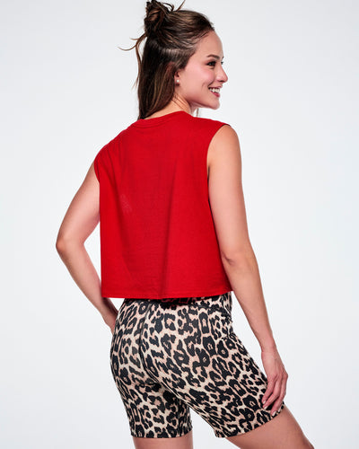 Rock 'n' Roll Crew Neck Muscle Crop Tank