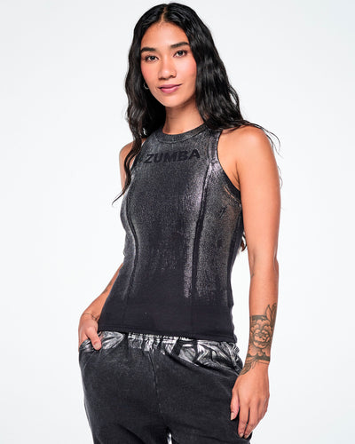 Rock 'n' Roll Fitted High Neck Rib Tank