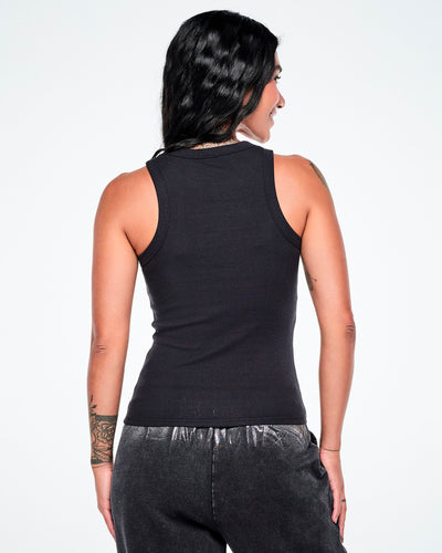 Rock 'n' Roll Fitted High Neck Rib Tank