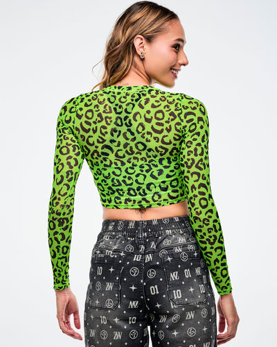 Dale-Z Long Sleeve Mesh Crop Top