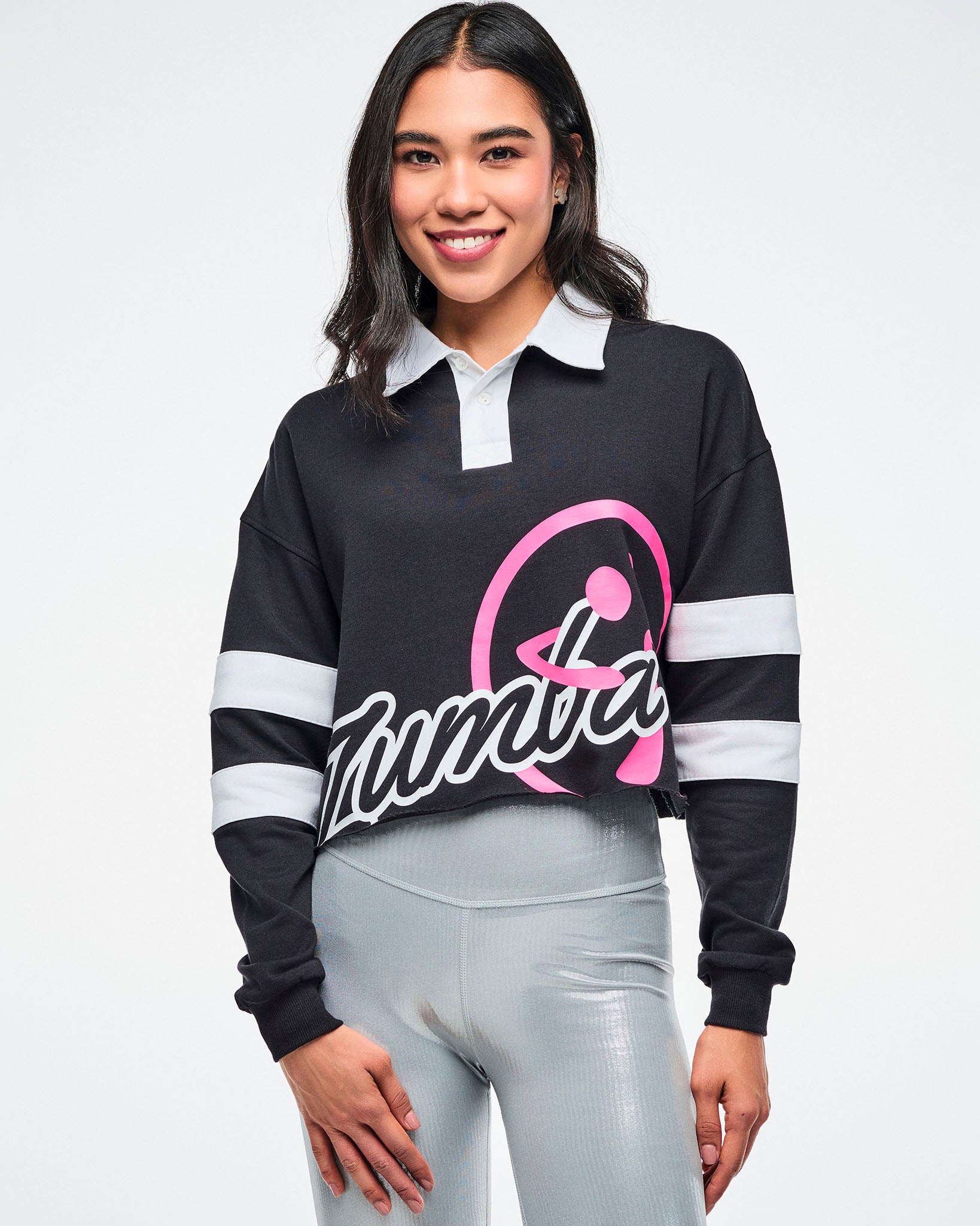 t*u様 Style Premium Dale-Z Long Sleeve Crop Polo – Zumba Wear | STRONG iD