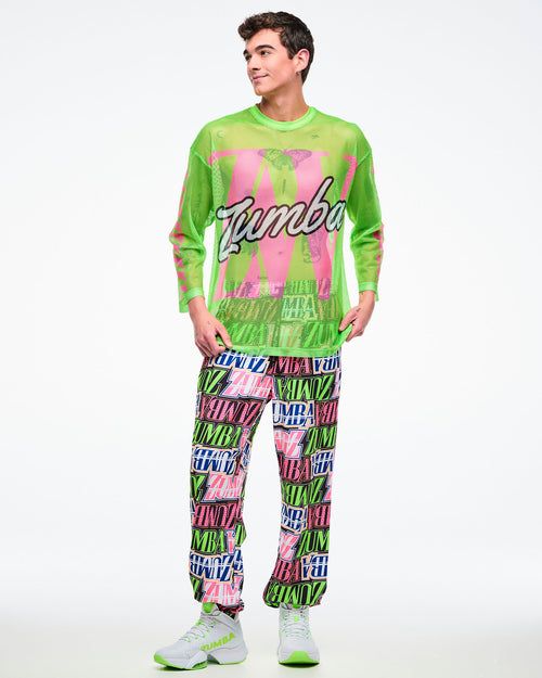 Dale-Z Oversized Mesh Long Sleeve Top