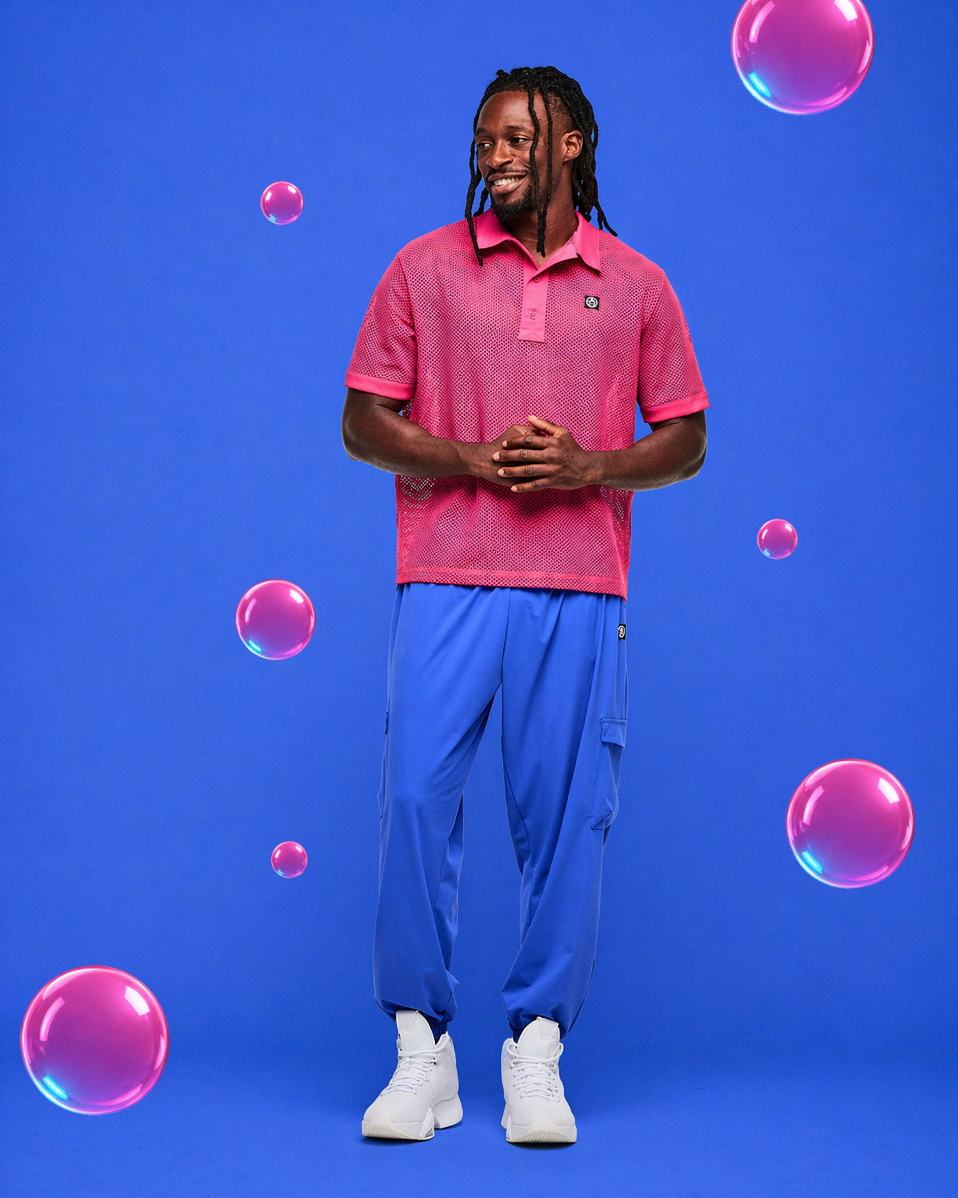 Color Spree Oversized Mesh Polo