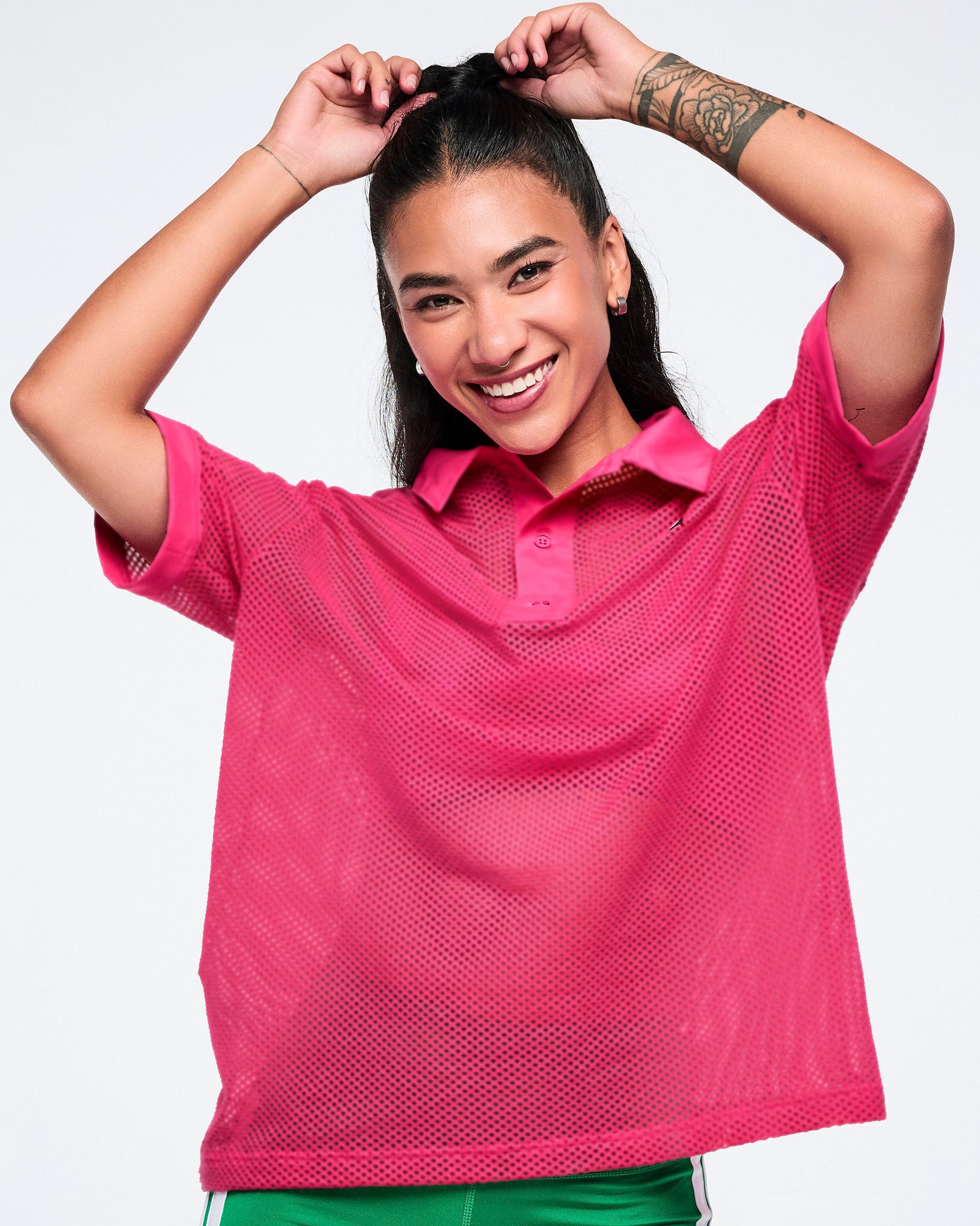 Color Spree Oversized Mesh Polo – Zumba Wear | STRONG iD