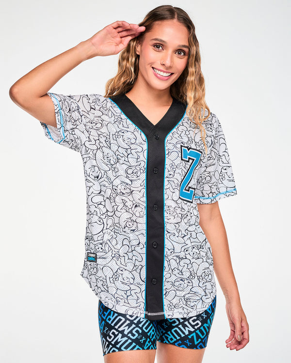 Zumba X The Smurfs Baseball Button Up