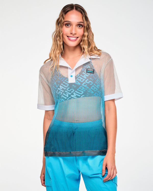 Zumba X The Smurfs Oversized Mesh Polo