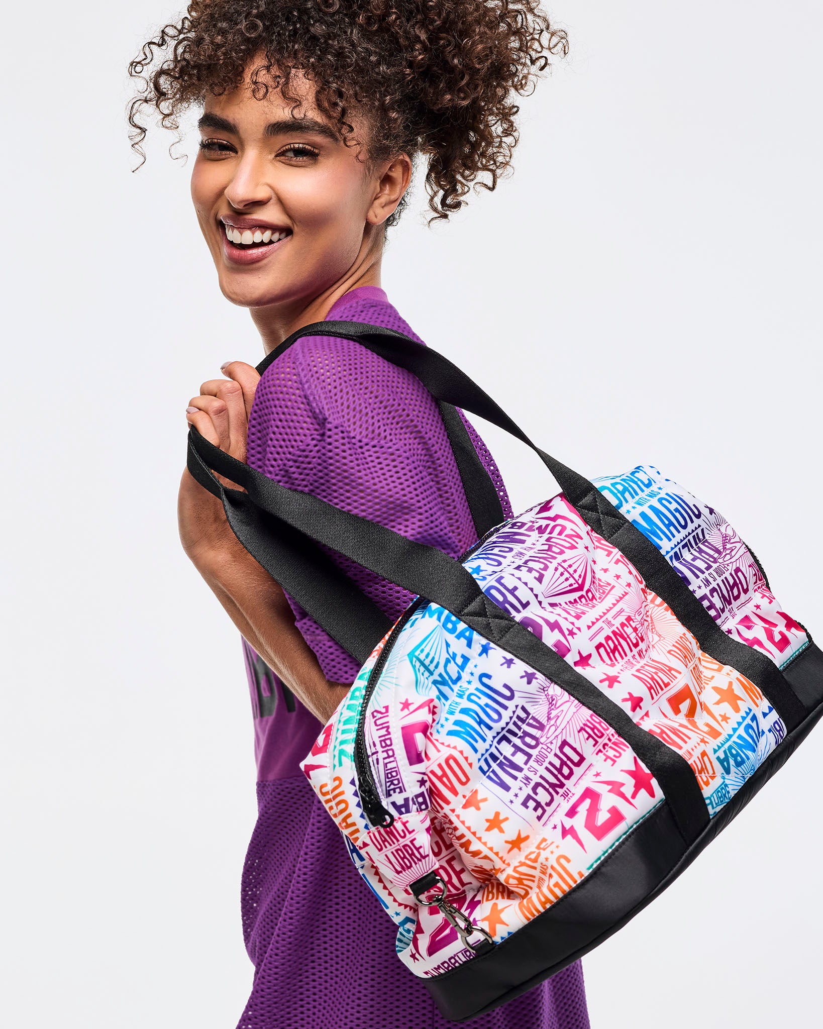 Quilted Mini Gym Bag For Women – Light Purple Tote With Wet Pocket & Detachable Coin Purse